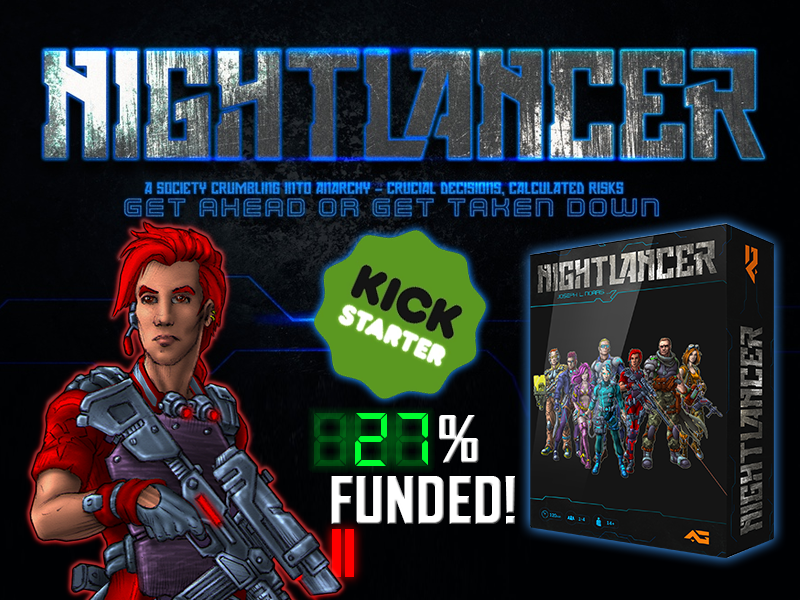 Nightlancer kickstarter indie game dev tabletop game board